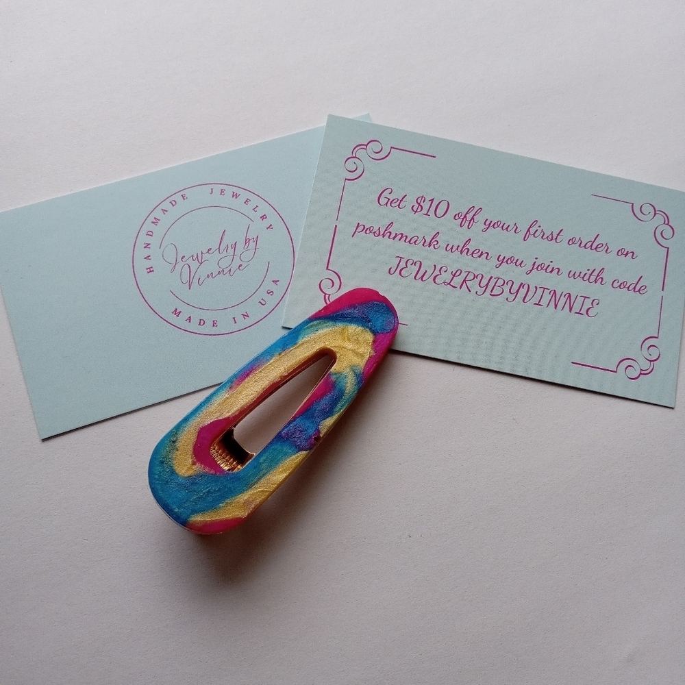 5/$25 Hand Crafted Multicolor Hair Clip